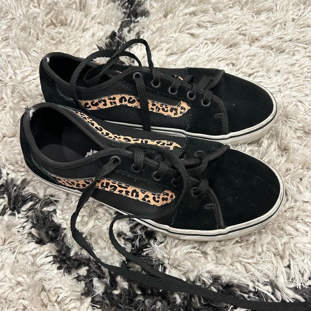Vans Black Cheetah Lace Ups